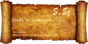 Soós Szabina névjegykártya